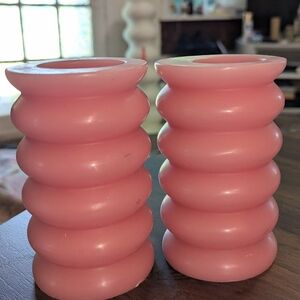 Pink Curvy Candle Set Retro Bubble